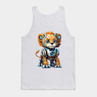 Cartoon lion robots. T-Shirt, Sticker. Tank Top